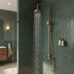 Aquanello Heritage Ascot Classic Shower Set Surface-Mounted Shower Column Bronze BN-2003-HA